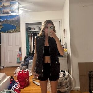 Black Quilted Heated Vest- rechargeable